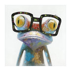 Hipster Froggy Art Painted On Canvas