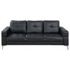 Adjustable Sofa With Movable Armrest In Black Polyurethane