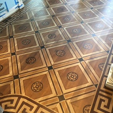 Hand painted stencil floor