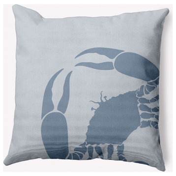 16x16" Crab Dip Nautical Decorative Indoor Pillow, Dusty Smoke