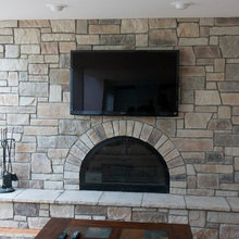 stone fireplace