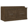 Woodland 40W Shoe Storage Bench with Doors in Ash Brown - Engineered Wood