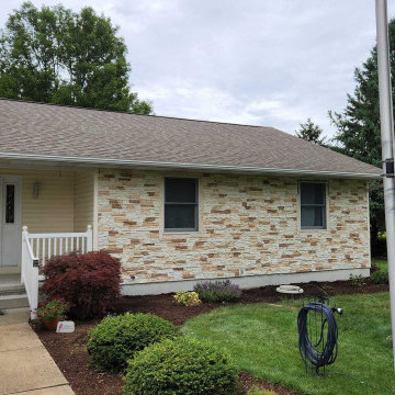 Vanilla Bean Stacked Stone Exterior Accent Wall