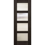 Knockety - Continental 4 Lite Mahogany Door, Charcoal, Left Hand in-Swing - Available in Charcoal and Canyon Brown