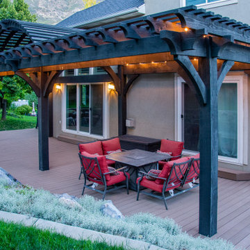 Cedar Hills, UT Barrel Roof Pergola w/Custom Contoured Deck