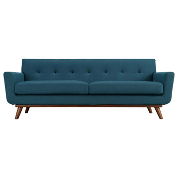 Engage Upholstered Fabric Sofa, Azure