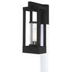 Livex Lighting - Livex Lighting Black 1-Light Outdoor Post Top Lantern - From the Delancey collection comes this handsome outdoor post top lantern which features a black finished outer frame over solid brass. Inside, a clear glass cylinder can show case a single vintage style Edison bulb. Together, they create a post top lantern that is worth your attention