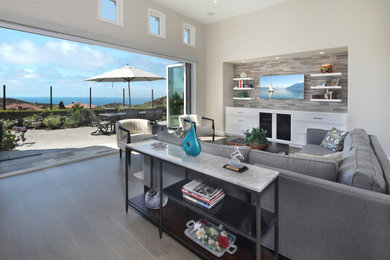 Family room - coastal family room idea in Orange County