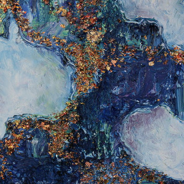 Rock - Paper - Scissors - Series of 3 / Original Abstract Paintings