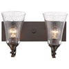 Natalie Collection Vanity, Rubbed Bronze, Clear Seeded
