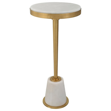 Uttermost Edifice White Marble Drink table