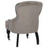 Lincoln Tufted Arm Chair With Silver Nail Heads Mushroom Taupe