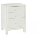 Bentley Designs - Atlanta White Painted Furniture 3-Drawer Bedside Cabinet - Atlanta White Painted 3 Drawer Bedside Cabinet features simple clean lines and a timeless style. The range is available in two tone, white painted or natural oak options, to suit any taste. Also manufactured with intricate craftsmanship to the highest standards so you know you are getting a quality product.
