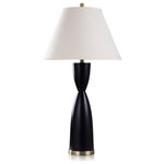 StyleCraft - StyleCraft Dann Foley Lifestyle Polyresin Table Lamp, Satin Black DFL331322DS - Dann Foley - Lifestyle Polyresin Table Lamp - Satin Black Finish - Off-White Shade