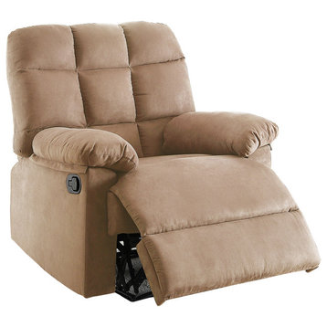Microfiber Recliner With Low-Profile Arm