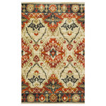 Mohawk Home - Mohawk Home Tierney Red Ornamental, 2' X 3' - Inspired by vintage global artistry, the Mohawk Home Tierney Oriental Area Rug, available in Red/Blue, showcases an intricate pattern in a distressed artisanal style. This detailed area rug is illustrated in a modern overdyed palette of red, gold, cream, tan, and blue. Made with EverStrand, a premium polyester yarn crafted from recycled plastic bottles, this eco-friendly material offers a sumptuously soft feel, radiant fade-proof color, and intricate detailing. This plush rug pile offers dependable durability, featuring stain and fade resistance, making it an ideal choice for busy households with kids and pets. Available in runners, scatters, and popular rectangle sizes such as 5x8 and 8x10, this timeless area rug design is a great choice for adding some detailed global flair to any space in your home.