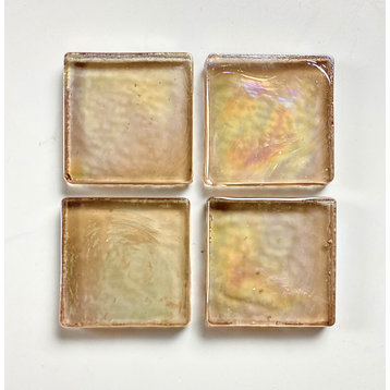Atmosphere 2 in x 2 in 100% Recycled Glass Square Tile in Iridescent Citrine