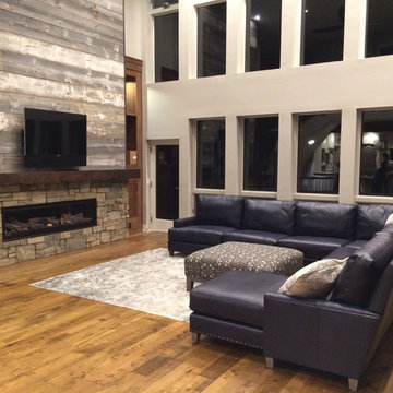 Big open living room with Monterey, Cabana engineered hardwood floors