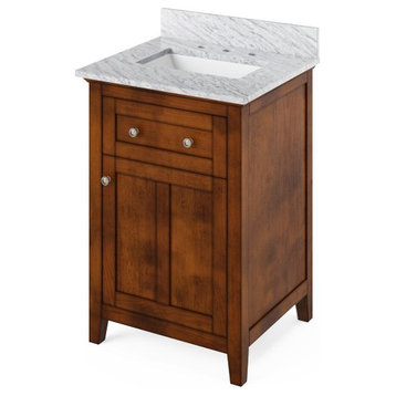 Jeffrey Alexander Chatham 24" Chocolate Single Sink Vanity With Marble Top