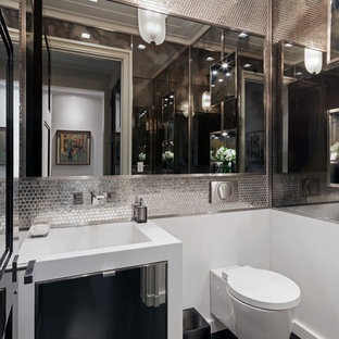 75 Most Popular Mirror Tile Powder Room Design Ideas For