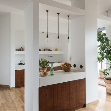 Concrete and wood kitchen