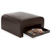 Duvall Leather Ottoman Coffee Table W/ Pull Out Tray
