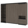 Orion  118W Full Murphy Bed With Multifunctional Storage (119W) In Bark Gray...