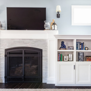 White Washington Mantle and Bookcases