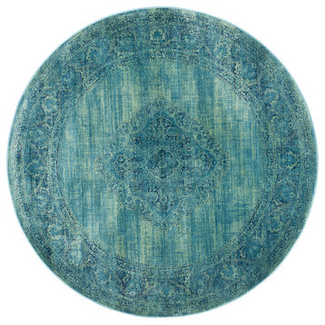 Safavieh Vintage Collection VTG112 Rug, Turquoise/Multi, 8' Round
