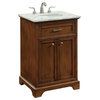 Elegant Decor Americana 24" Wood Single Bathroom Vanity in Brown Teak