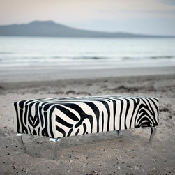 Zebra Cowhide Ottomans - Footstools And Ottomans