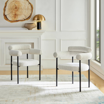Cassandra Dining Chair - Premium Ivory Boucle