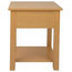 Bedside Table, Oak Finished Solid Wood With Drawer and Open Shelf for Storage
