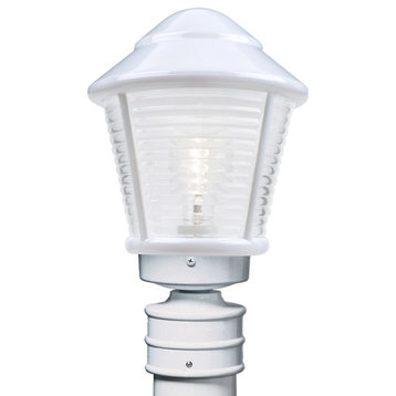 3100 Series 1 Light Post Light or Accessories, White, Frost Glass