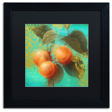 Color Bakery 'Glowing Fruits II' Art, Black Frame, Black Matte, 16"x16"
