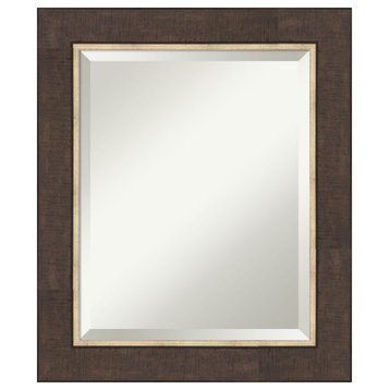 Lined Bronze Beveled Wall Mirror 21 x 25 in.