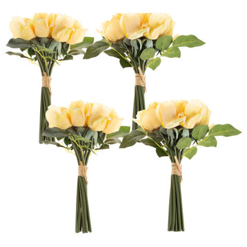Rose Artificial Flowers 48Pc, Yellow