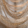 Cadena Metal Chain Tassel Modern Chandelier, Length 43"