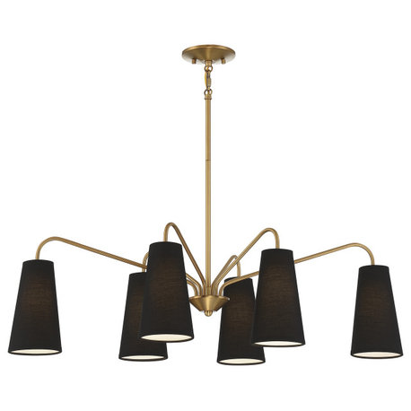 Edgewood 6-Light Linear Chandelier Warm Brass