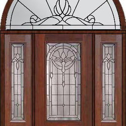 Prehung Sidelites-Transom Door 80 Fiberglass Palacio 3/4 Lite Glass - Front Doors