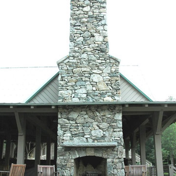 Outdoor Stone Fireplace