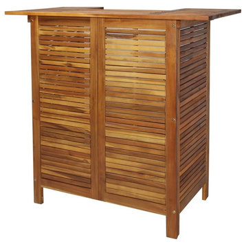 vidaXL Bar Table Outdoor Pub Table Patio Counter Height Table Solid Acacia Wood