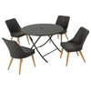 GDF Studio 5-Piece Othon Outdoor Multi-Wicker Dining Set With Table and Chairs