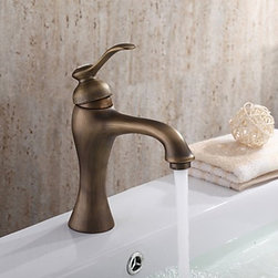 Centerset Antique Brass Bathroom Sink Faucet TP0493 - Bathroom Sink Faucets