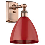 Innovations Lighting - Innovations Plymouth Dome 1 Light Sconce, AC/Red - *Part of the Ballston Collection