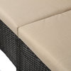 GDF Studio 5-Piece Lorita Outdoor Dark Wicker Sectional Sofa With Beige Cushions