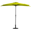 WestinTrends 9Ft Half Umbrella, Half Resin Base for Outdoor Patio Window Balcony, Lime Green