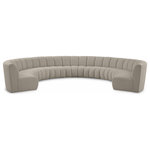 Meridian Furniture - Infinity Black Boucle Fabric Upholstered Arc Shaped Modular Sectional, Brown, 9-Piece, Arc-Shaped - Mix and match this Infinity boucle fabric modular chair with other items in the Infinity collection to find the best possible seating solution for your gang. Rich taupe boucle fabric feels welcoming and soft to the skin, so you stay seated comfortably for the big game or while watching your favorite programs. Deep channel tufting adds to the longevity and durability of this modular chair while giving it texture.