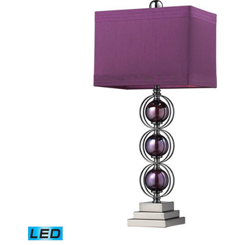 Alva Contemporary Table Lamp - Purple,Black Nickel, LED