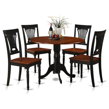 5-Piece Small Kitchen Table and Chairs Set, Table 4 Dinette Chairs, Black Cherry